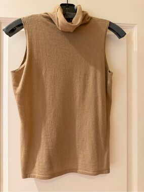 Magaschoni Cashmere Sleeveless Turtleneck Tank - Camel Brown